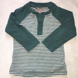 Cat & Jack Toddler Boy Green Striped Top | Size 2T